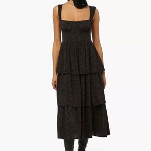 WeWoreWhat Black Midi Dress